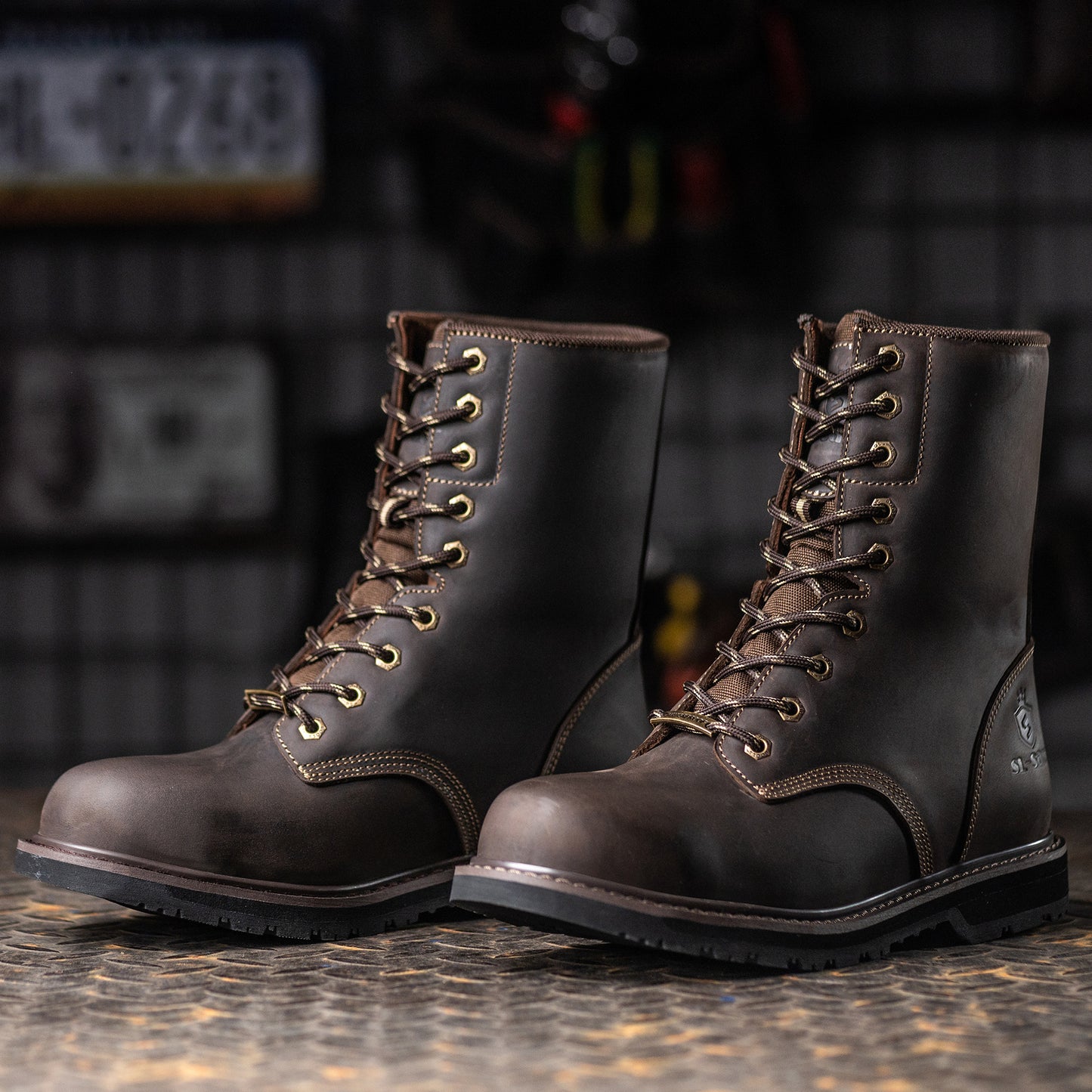 SL-Saint Waterproof Steel Toe 8 Inch Work Boots For Men Loggers and Hunt Industrial&Construction Insulated Safety Winter Shoes Breathable Performance Puncture-proof Footwear