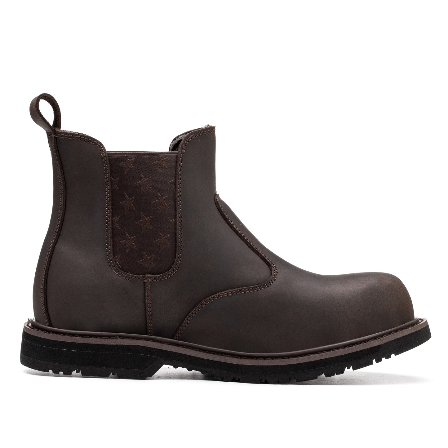 SL-Saint Composite Toe Chelsea Work Boots for Men Fashion Classic Ankle Industrial Construction Insulated Safety Shoes 6 Inch Full Grain Leather Brown