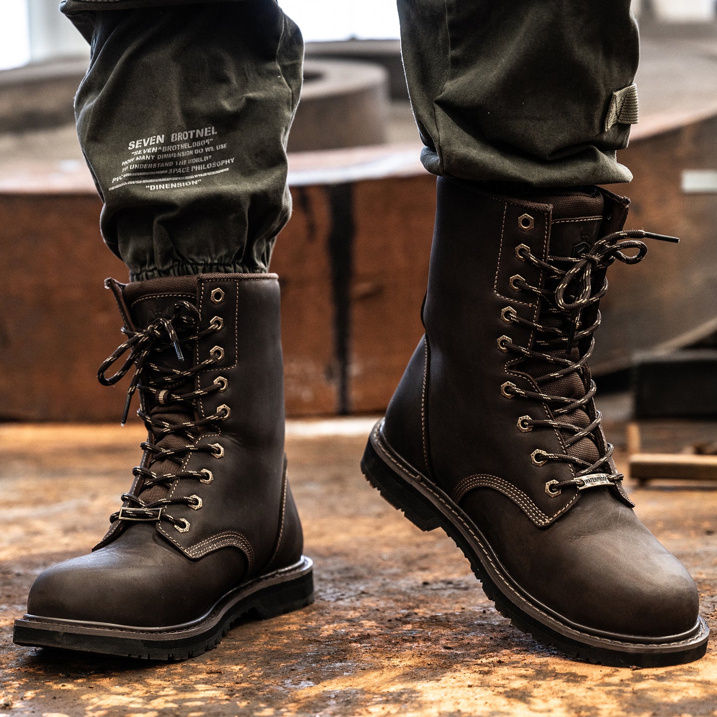 SL-Saint Waterproof Steel Toe 8 Inch Work Boots For Men Loggers and Hunt Industrial&Construction Insulated Safety Winter Shoes Breathable Performance Puncture-proof Footwear
