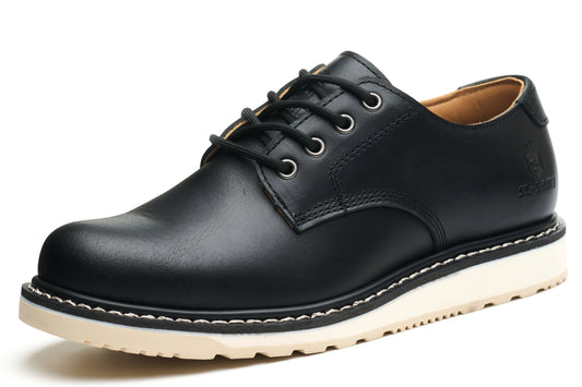 Men's Handmade Low Cup Fashion Boots Genuine Cowhide Shoes Fashion Lace Up