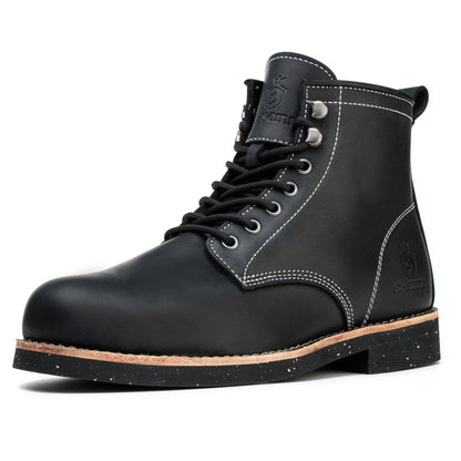 Men's Handmade Soft Toe Classic Boots Waterproof-Leather Cowhide/Wool Fashion Comfort Shoes