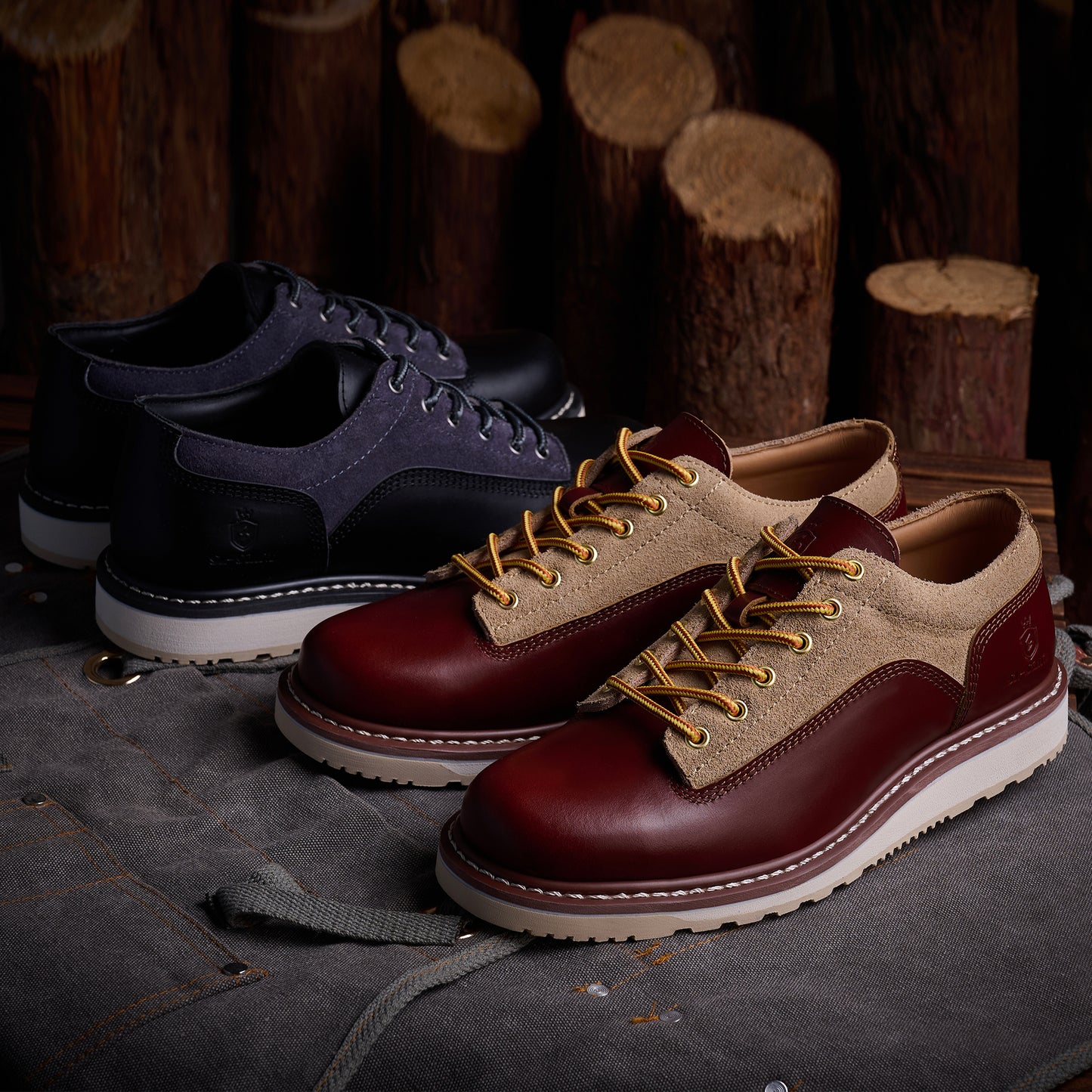 Men's Handmade Low Cup Fashion Boots Genuine Cowhide Shoes Fashion Lace Up