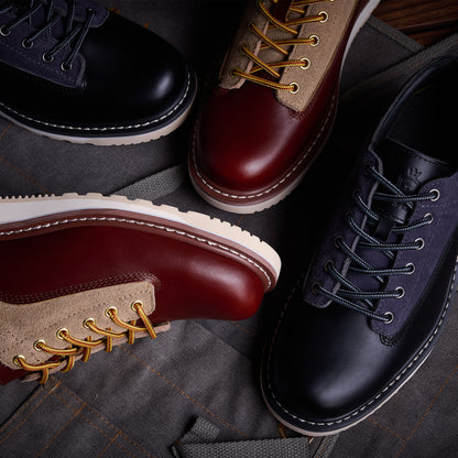 Men's Handmade Low Cup Fashion Boots Genuine Cowhide Shoes Fashion Lace Up