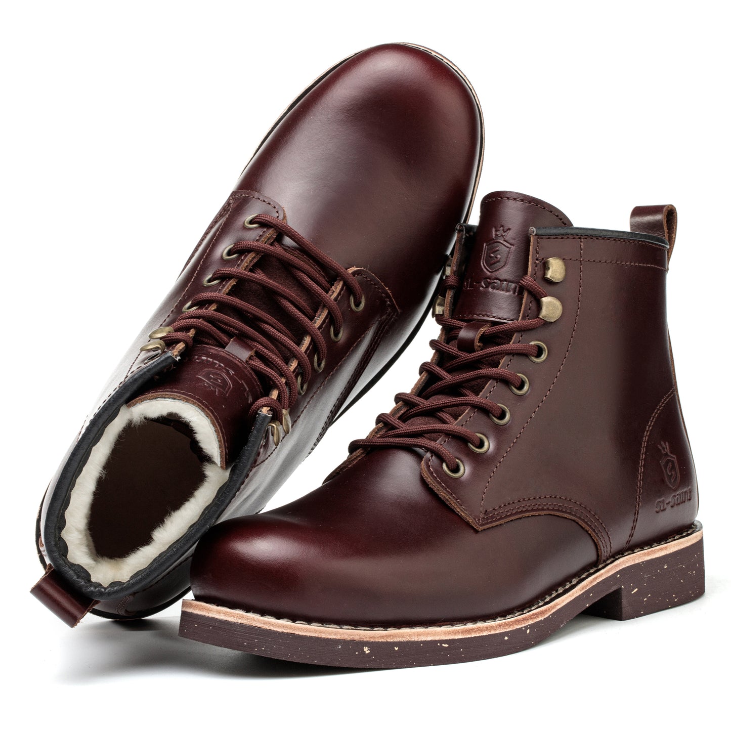 Men's Handmade Soft Toe Classic Boots Waterproof-Leather Cowhide/Wool Fashion Comfort Shoes