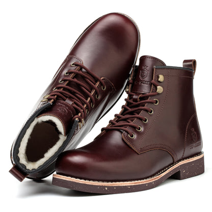 Men's Handmade Soft Toe Classic Boots Waterproof-Leather Cowhide/Wool Fashion Comfort Shoes