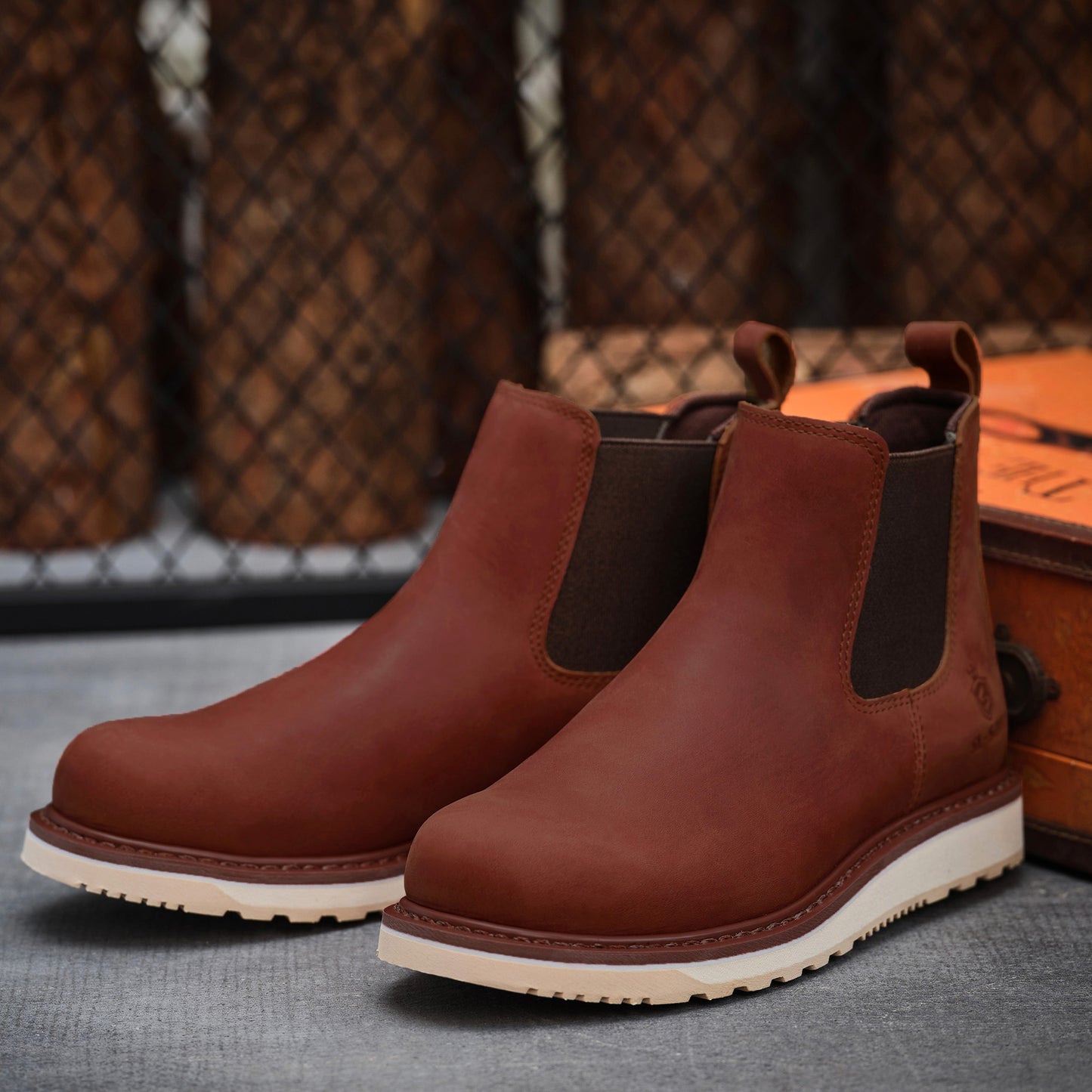Handmade Soft Toe Chelsea Boots For Men Classic Fashion Genuine Good-year-Welted Full Grain Leather Ankle Basic Work Shoes