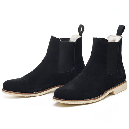 Handmade Classic Chelsea Boots for Men Fashion Genuine Cowhide Slip On Casual