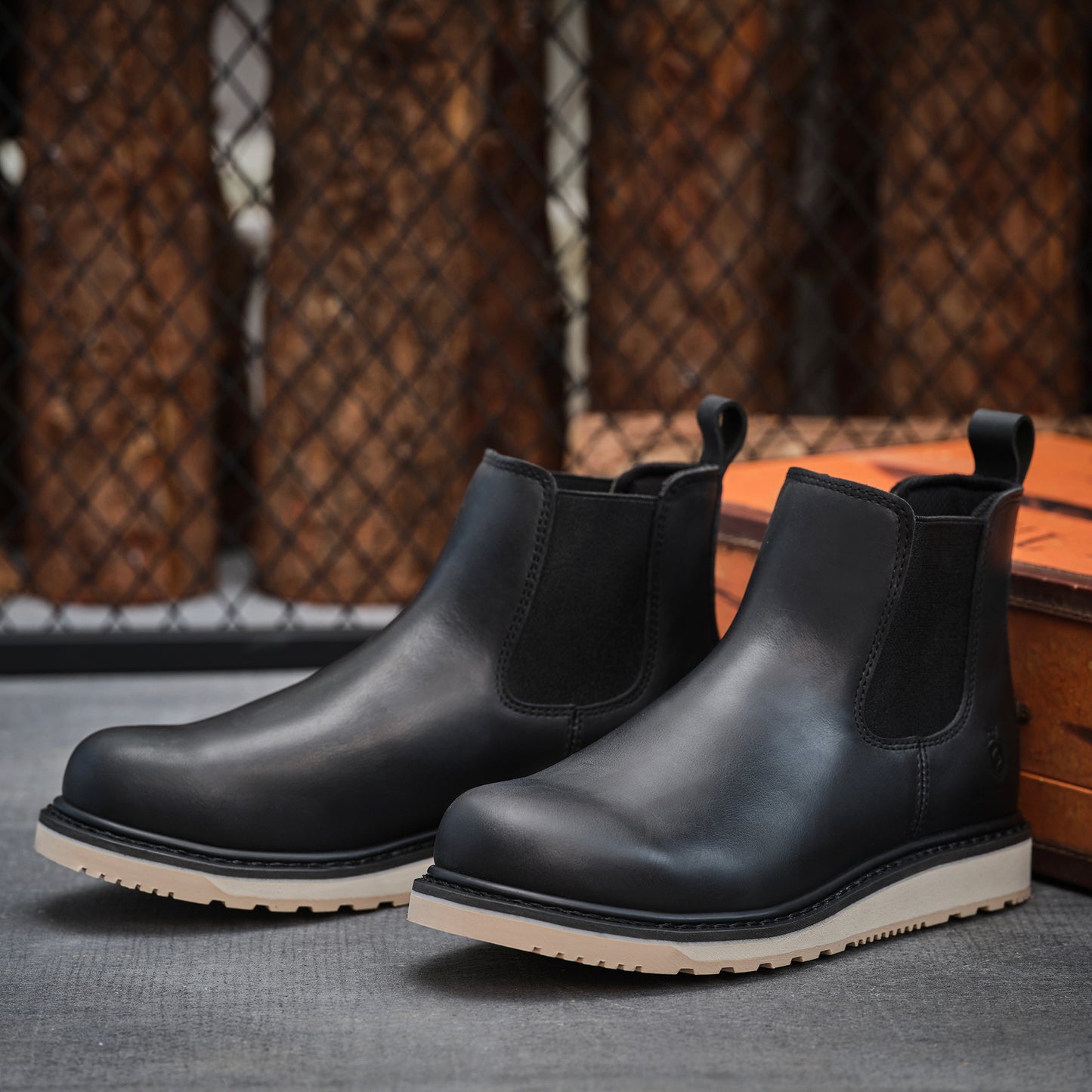 Handmade Soft Toe Chelsea Boots For Men Classic Fashion Genuine Good-year-Welted Full Grain Leather Ankle Basic Work Shoes