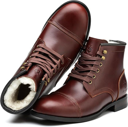 Handmade Soft Toe Men's Classic Boots wool Lining Fashion Winter Shoes