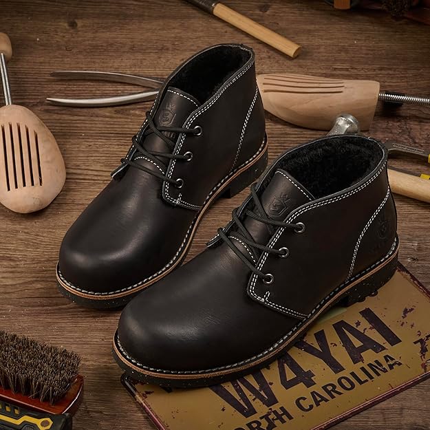 Men's Handcrafted Classic Chelsea Boots Genuine Leather Cowhide  Comfortable Lace-Up Casual Footwear