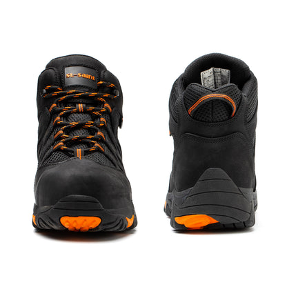 SL-Saint Waterproof Work Boots For Men,Composite Toe Comfortable Insulated Hiking footwear, Full Grain Leather Industrial and Construction Lightweight safety shoes 6 Inch