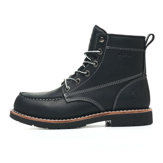 Handmade Waterproof Soft Moc Toe Boots Classic Genuine Leather Welts Ankle