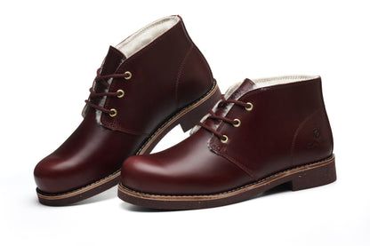 Men's Handcrafted Classic Chelsea Boots Genuine Australian Wool Lining  Comfortable Lace-Up Casual Footwear（副本）