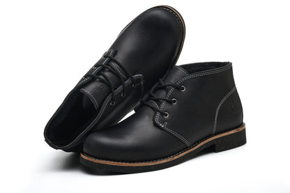Men's Handcrafted Classic Chelsea Boots Genuine Australian Wool Lining  Comfortable Lace-Up Casual Footwear（副本）