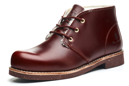 Men's Handcrafted Classic Chelsea Boots Genuine Leather Cowhide  Comfortable Lace-Up Casual Footwear