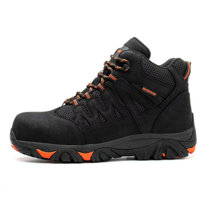 SL-Saint Waterproof Work Boots For Men,Composite Toe Comfortable Insulated Hiking footwear, Full Grain Leather Industrial and Construction Lightweight safety shoes 6 Inch