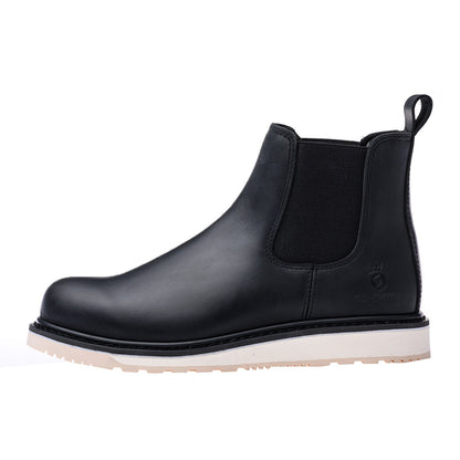 Handmade Soft Toe Chelsea Boots For Men Classic Fashion Genuine Good-year-Welted Full Grain Leather Ankle Basic Work Shoes