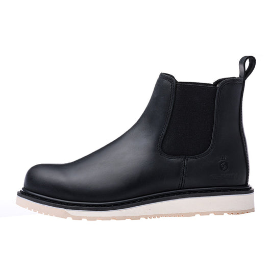 Handmade Soft Toe Chelsea Boots For Men Classic Fashion Genuine Good-year-Welted Full Grain Leather Ankle Basic Work Shoes