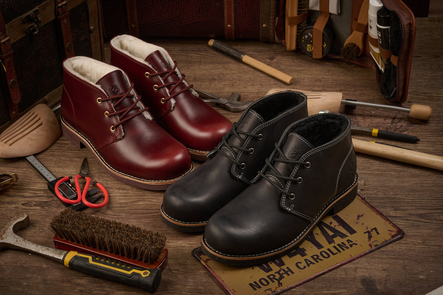 Men's Handcrafted Classic Chelsea Boots Genuine Australian Wool Lining  Comfortable Lace-Up Casual Footwear（副本）