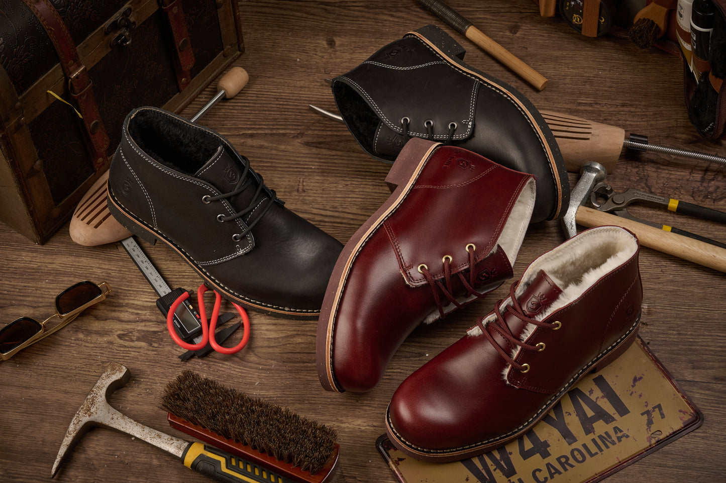 Men's Handcrafted Classic Chelsea Boots Genuine Australian Wool Lining  Comfortable Lace-Up Casual Footwear（副本）