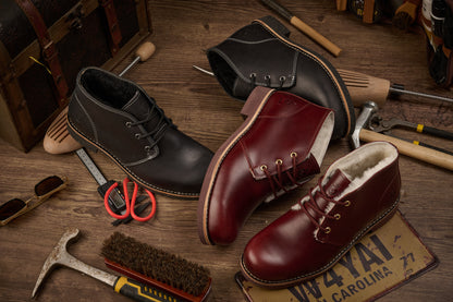 Men's Handcrafted Classic Chelsea Boots Genuine Australian Wool Lining  Comfortable Lace-Up Casual Footwear（副本）