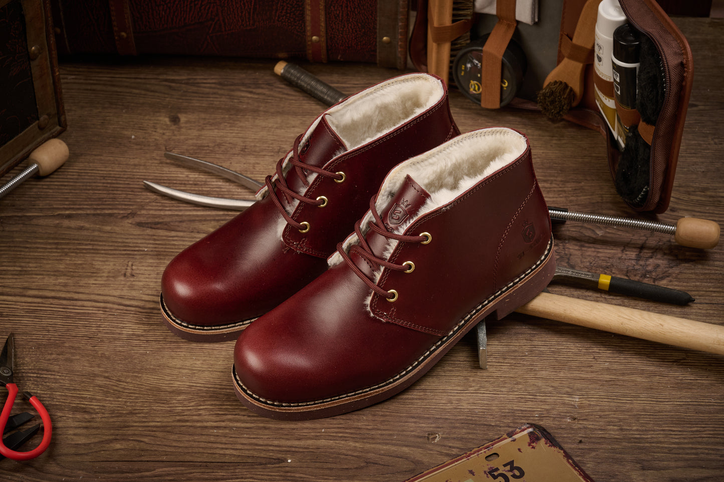 Men's Handcrafted Classic Chelsea Boots Genuine Australian Wool Lining  Comfortable Lace-Up Casual Footwear（副本）