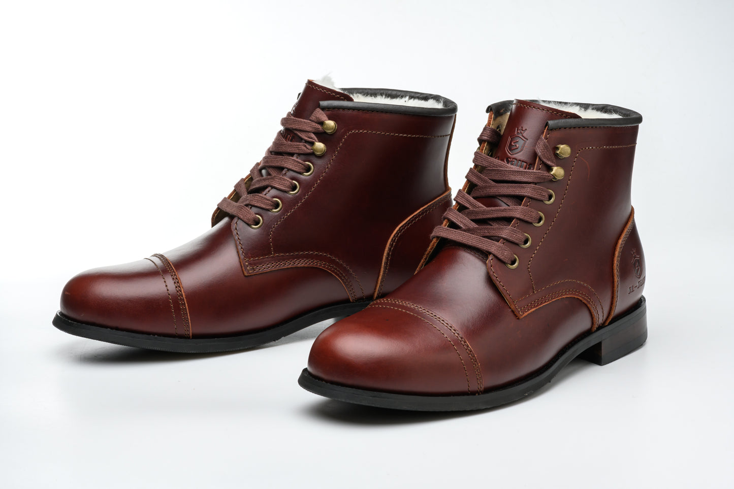 Handmade Soft Toe Men's Classic Boots wool Lining Fashion Winter Shoes