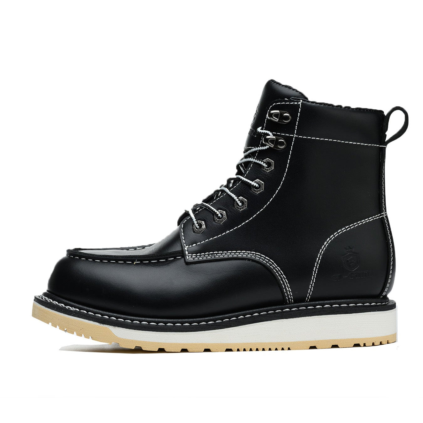 Handmade Soft Moc Toe Waterproof Good year-welted Boots 6’’ Classic Full Grain Leather Fashion