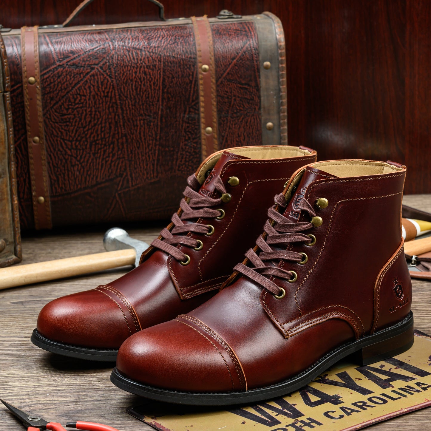 Handmade Soft Toe Men's Classic Boots Waterproof-Leather Cowhide Fashion Winter Shoes